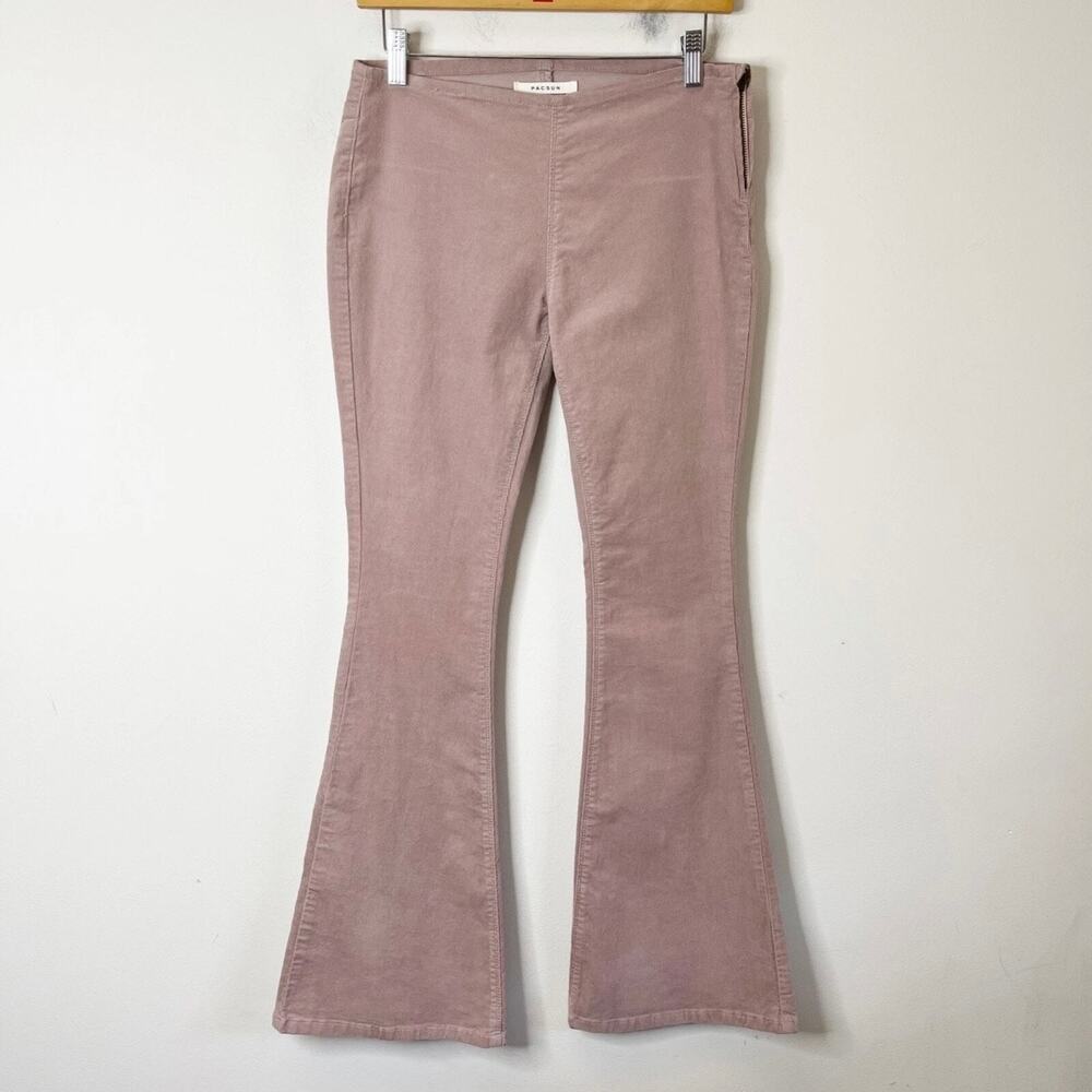 Pacsun Women's Corduroy Pants Size 26 Mauve Pink Flare Leg Low Rise Retro Y2K - Picture 3 of 10